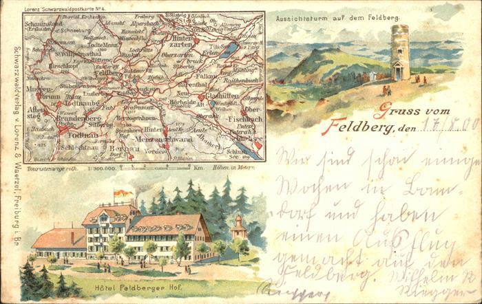 Feldberg Schwarzwald uebersichtskarte Aussichtsturm Hotel Feldberger Hof