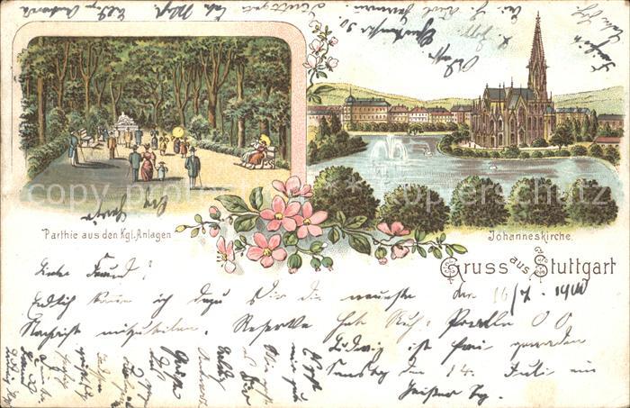 STUTTGART  CITY Parthie aus den Kgl Anlagen Johanneskirche