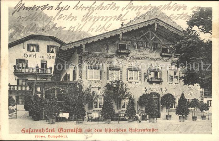 GARMISCH-PARTENKIRCHEN Bayern Husarenhotel Garmisch histor Husarenfenster