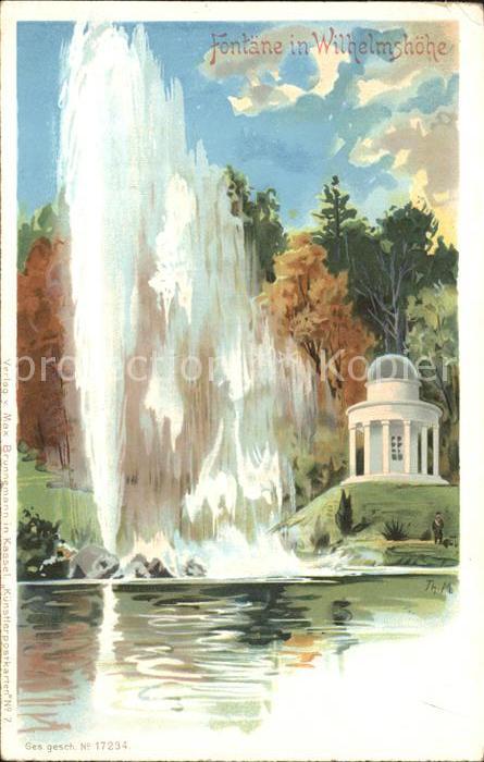 Wilhelmshoehe Kassel Fontaene Pavillon Kuenstlerkarte