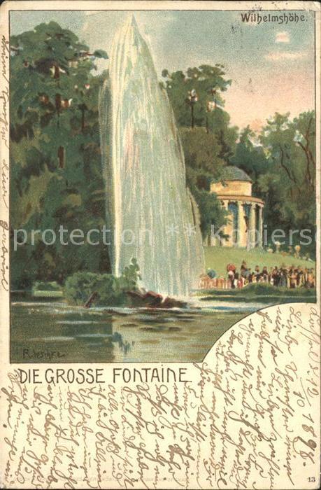 Wilhelmshoehe Kassel Fontaene Pavillon Reichspost Kuenstlerkarte