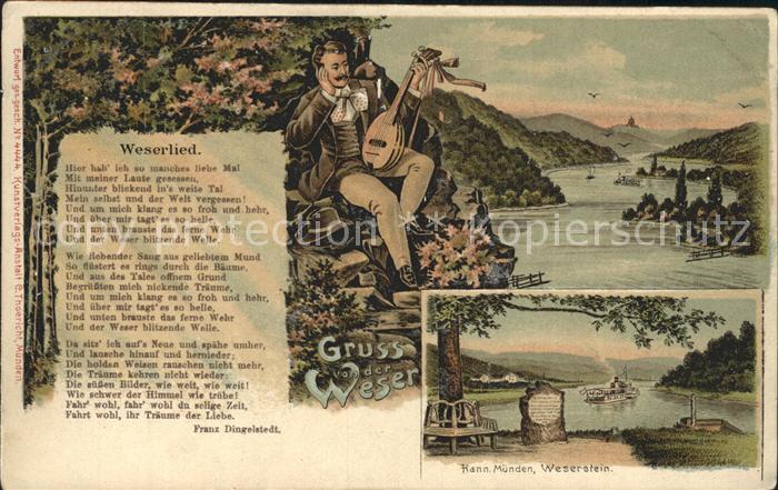 Hann. Muenden Weserstein Weserlied Franz Dingelstedt