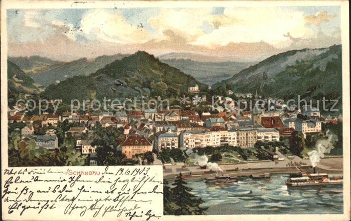 Schandau Bad Gesamtansicht Kuenstlerkarte