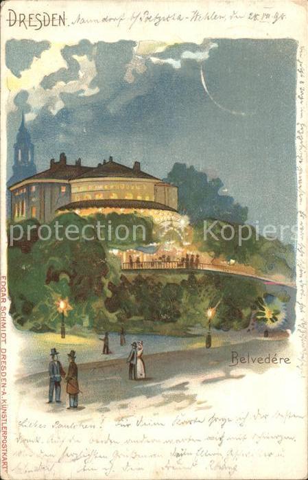 DRESDEN Elbe Belvedere Kuenstlerkarte