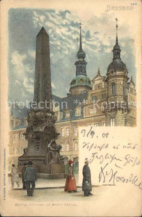 DRESDEN Elbe Koenigliches Schloss Wetlin Obelisk