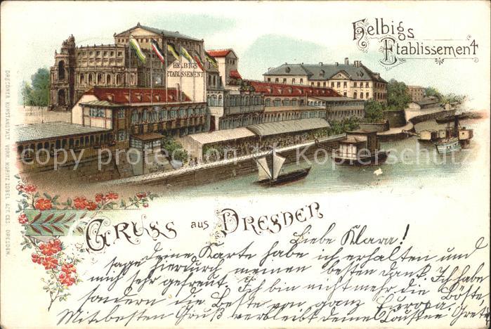 DRESDEN Elbe Helbigs Etablissement Reichspost