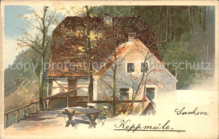 Pillnitz Keppmuehle im Keppgrund Kuenstlerkarte