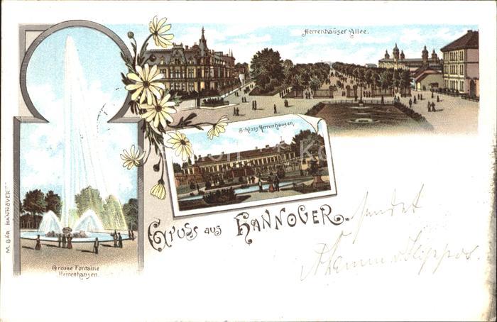 Herrenhausen Hannover Grosse Fontaene Herrenhaeuser Allee Schloss Reichspost