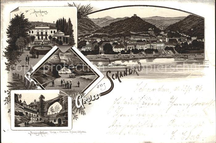 Schandau Bad Kurhaus Elbufer Kuhstall Felsentor Prebischtor Elbsandsteingebirge