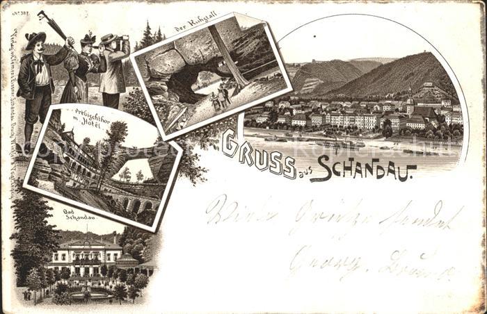 Schandau Bad Elbsandsteingebirge Kuhstall Felsentor Prebischtor Kurhaus Bahnpost