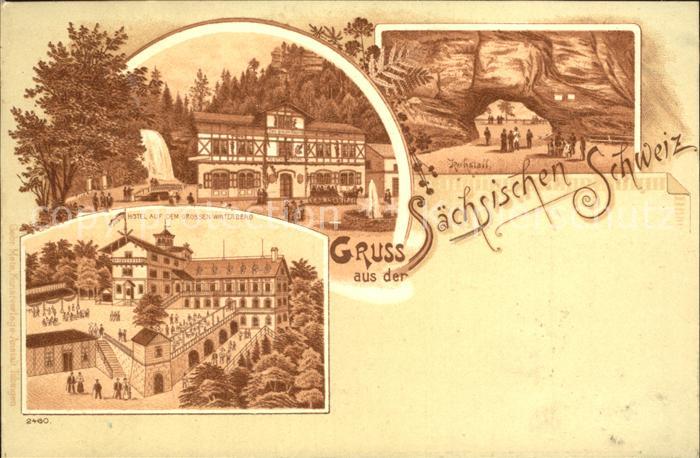 Grosser Winterberg Saechs. Schweiz Hotel Wasserfall Kuhstall Felsentor Elbsandst