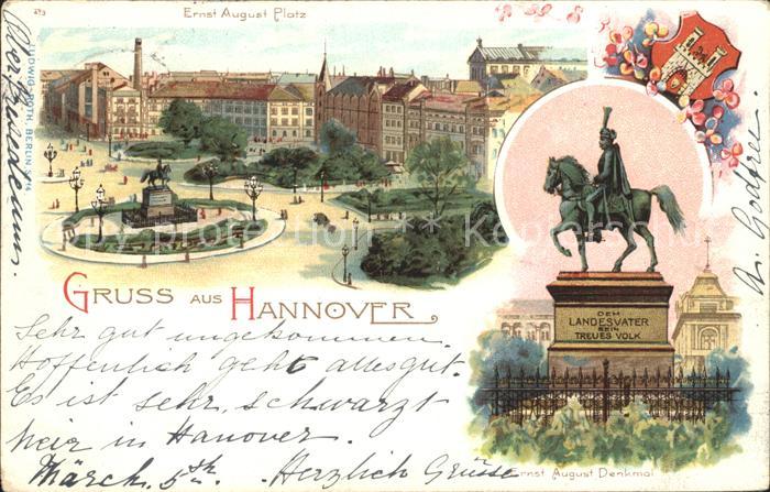 HANNOVER  CITY Ernst August Platz Denkmal