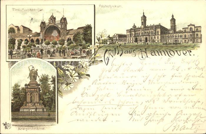 HANNOVER  CITY Tivoli Musikpavillon Polytechnikum Kriegerdenkmal