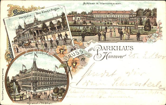 HANNOVER  CITY Restaurant Parkhaus Grand Hotel Schloss Herrenhausen Litho Reichs