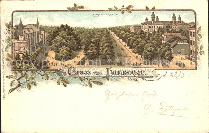HANNOVER  CITY Herrenhaeuser Allee Litho