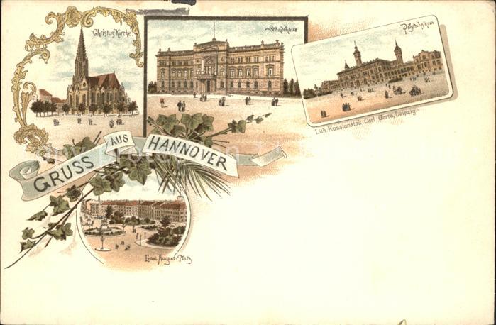 HANNOVER  CITY Christuskirche Staendehaus Polytechnikum Ernst August Platz Litho