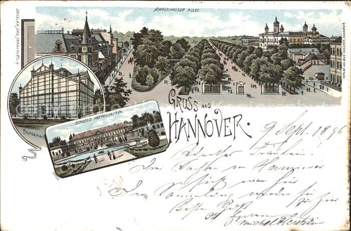 Herrenhausen Hannover Herrenhaeuser Allee Palmenhaus Litho Reichspost