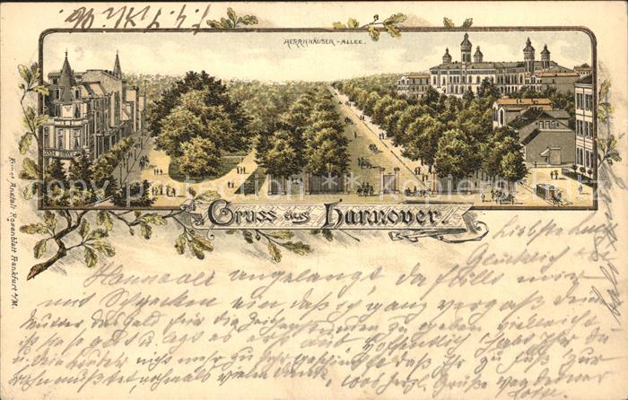 HANNOVER  CITY Herrenhaeuser Allee Litho
