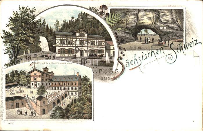 Grosser Winterberg Saechs. Schweiz Gasthaus Hotel Kuhstall Felsentor Elbsandstei