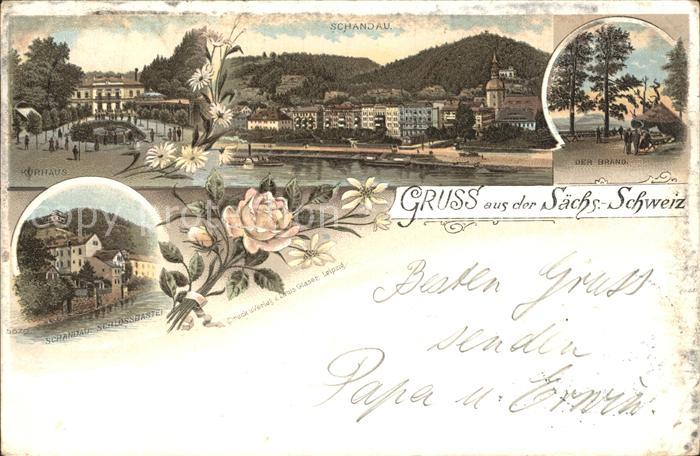 Schandau Bad Kurhaus Der Brand Schlossbastei Litho Reichspost