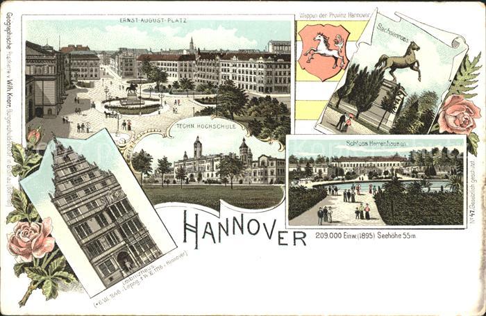 HANNOVER  CITY Ernst August Platz Denkmal Hochschule Sachsenross Schloss Herrenh