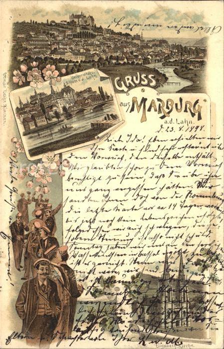 Marburg Lahn Stadtbild mit Schloss Universitaet Elisabethkirche
