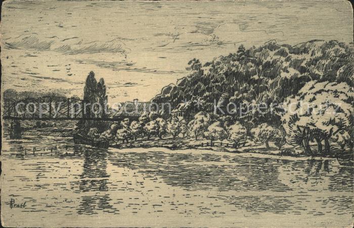 Hann. Muenden Weserpartie Bruecke Kuenstlerkarte