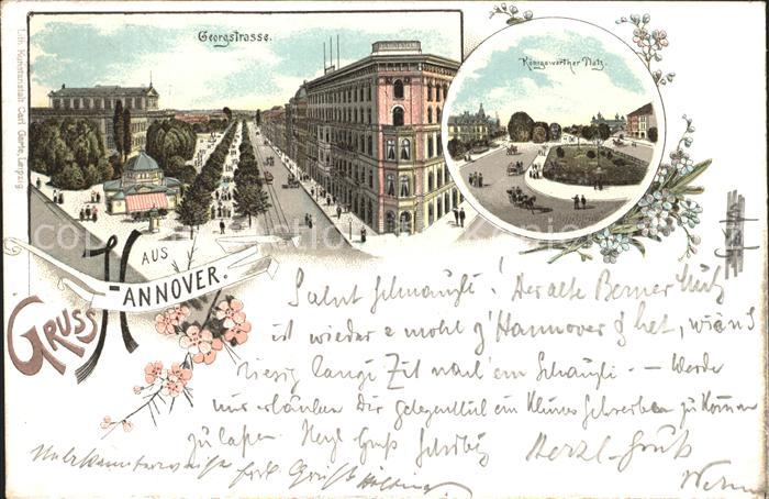 HANNOVER  CITY Georgstrasse Koenigsworther Platz Reichspost Litho