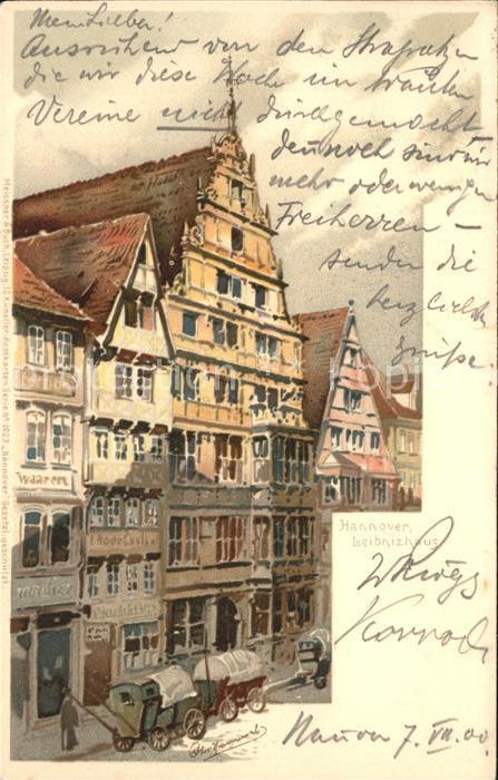 HANNOVER  CITY Leibnizhaus Kuenstlerkarte