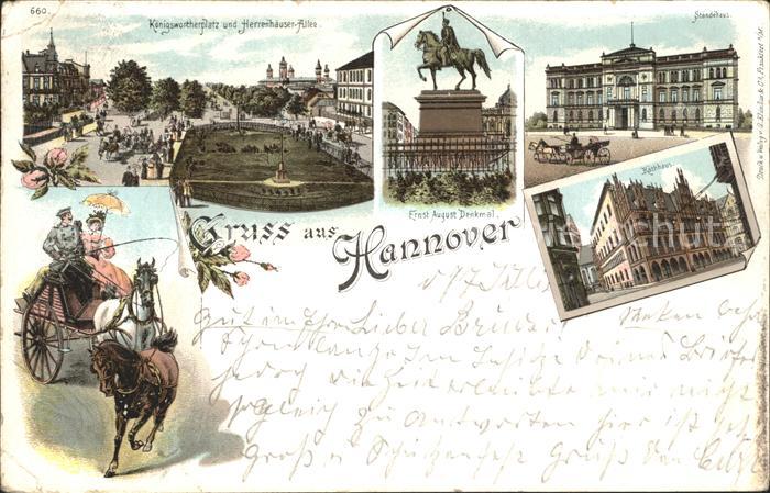 HANNOVER  CITY Koenigswortherplatz Herrenhaeuser Allee Ernst August Denkmal Stae