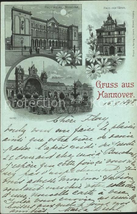 HANNOVER  CITY Provinzial Museum im Mondschein Haus der Vaeter Tivoli Musikpavil