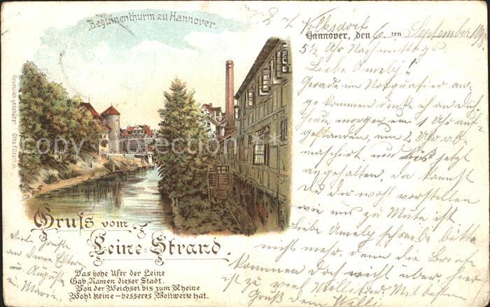 HANNOVER  CITY Leine Strand Beguinenturm