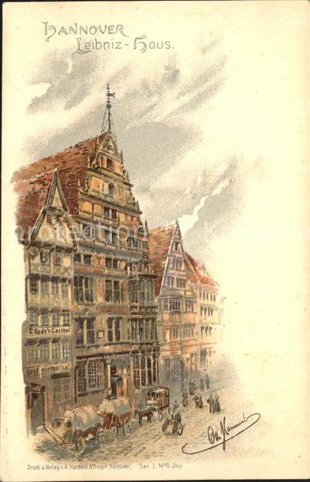 HANNOVER CITY Leibnizhaus Kuenstlerkarte Reichspost