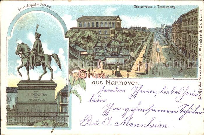 HANNOVER  CITY Ernst August Denkmal Reiterstandbild Georgstrasse Theaterplatz Re