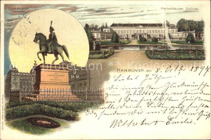 HANNOVER  CITY Ernst August Denkmal Reiterstandbild Herrenhaeuser Schloss Reichs