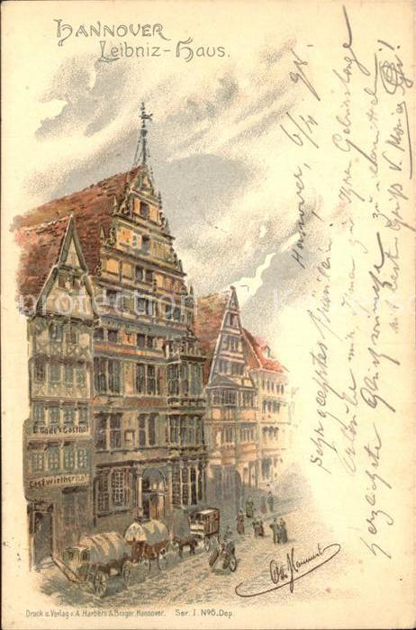 HANNOVER  CITY Leibnizhaus Kuenstlerkarte Reichspost