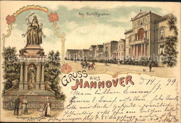 HANNOVER  CITY Kriegerdenkmal Am Schiffgraben Reichspost
