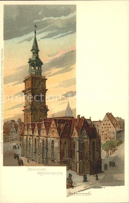 HANNOVER CITY Aegidienkirche Kuenstlerkarte