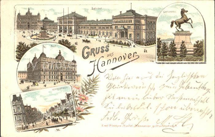 HANNOVER  CITY Ernst August Platz Bahnhof Sachsenross Post Koenigstrasse Reichsp
