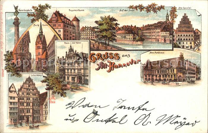 HANNOVER  CITY Waterloosaeule Turm Insel Alte Kanzlei Rathaus Haus der Vaeter Le