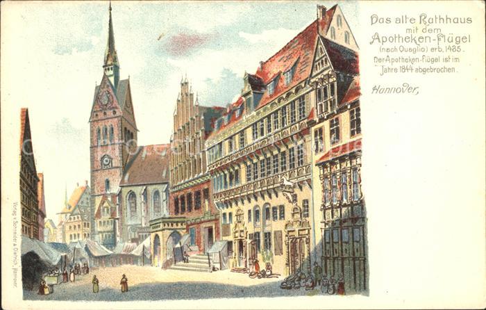 HANNOVER  CITY Altes Rathaus mit dem Apotheken Fluegel erbaut 1435 Reichspost