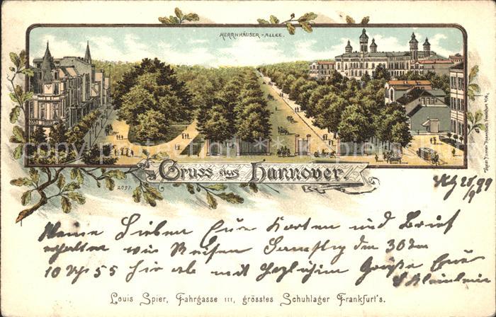 HANNOVER  CITY Herrenhaeuser Allee Litho Reichspost