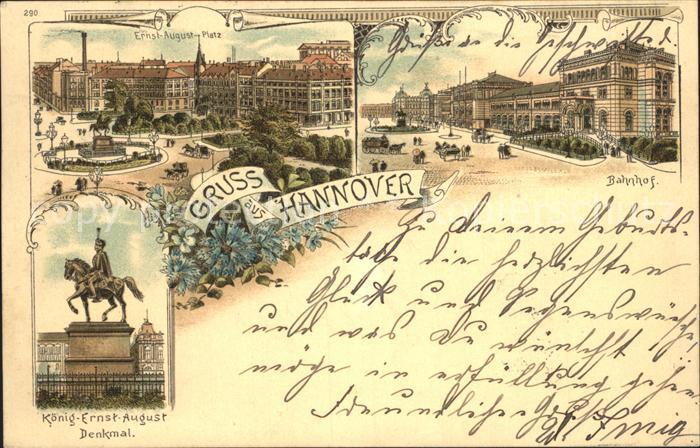 HANNOVER  CITY Ernst August Platz Bahnhof Koenig Ernst August Denkmal