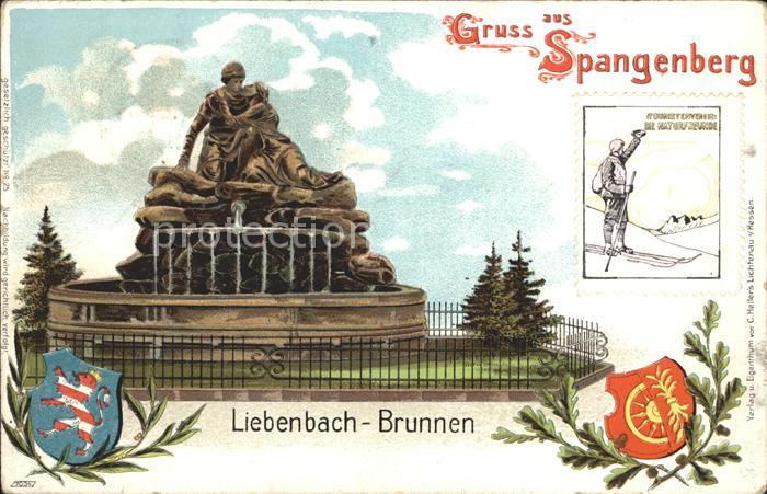 Spangenberg Hessen Liebenbach Brunnen Skulptur Wappen Touristenverein Naturfreun