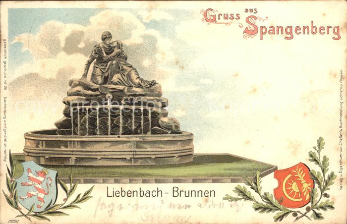 Spangenberg Hessen Liebenbach Brunnen Skulptur Wappen