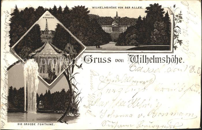 Wilhelmshoehe Kassel Schloss Octocon Grosse Fontaine Allee