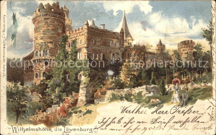 Wilhelmshoehe Kassel Loewenburg Kuenstlerkarte