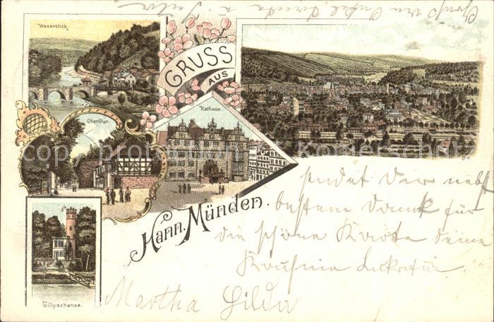 Hann. Muenden Weserblick Obertor Tillyschanze Rathaus Reichspost