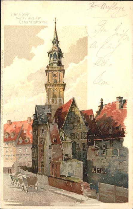 HANNOVER  CITY Motiv aus der Ebhardtstrasse Kuenstlerkarte