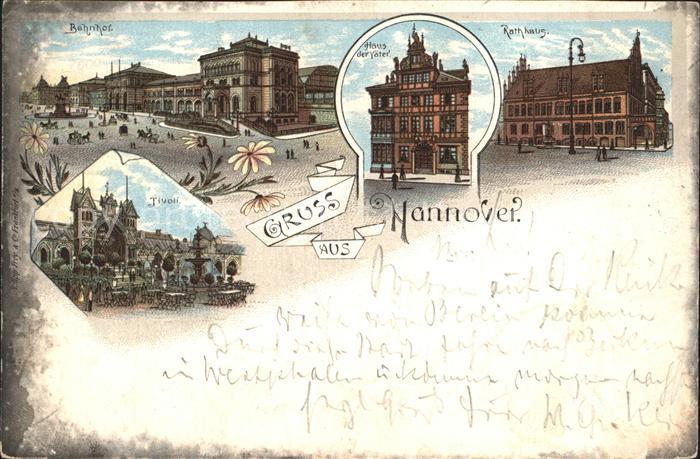 HANNOVER  CITY Bahnhof Haus der Vaeter Rathaus Tivoli Garten Reichspost